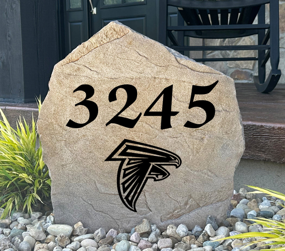 Atlanta Falcons Design-A-Stone Landscape Art Address Stone