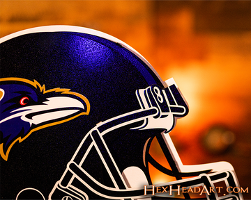 Baltimore Ravens BLITZ Collection - 8 Layer Helmet 3D Vintage Metal Wall Art
