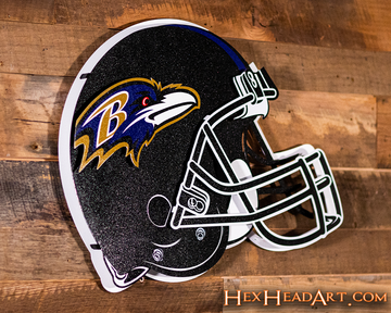Baltimore Ravens BLITZ Collection - 8 Layer Helmet 3D Vintage Metal Wall Art