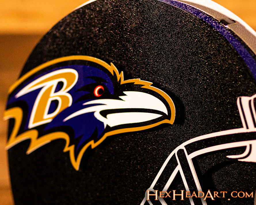 Baltimore Ravens BLITZ Collection - 8 Layer Helmet 3D Vintage Metal Wall Art