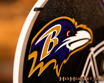Baltimore Ravens BLITZ Collection - 8 Layer Helmet 3D Vintage Metal Wall Art