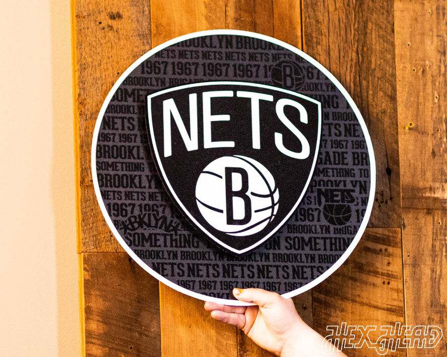 Brooklyn Nets CRAFT SERIES 3D Vintage Metal Wall Art