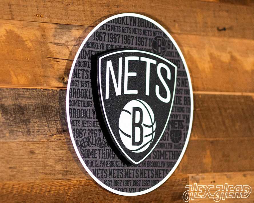 Brooklyn Nets CRAFT SERIES 3D Vintage Metal Wall Art