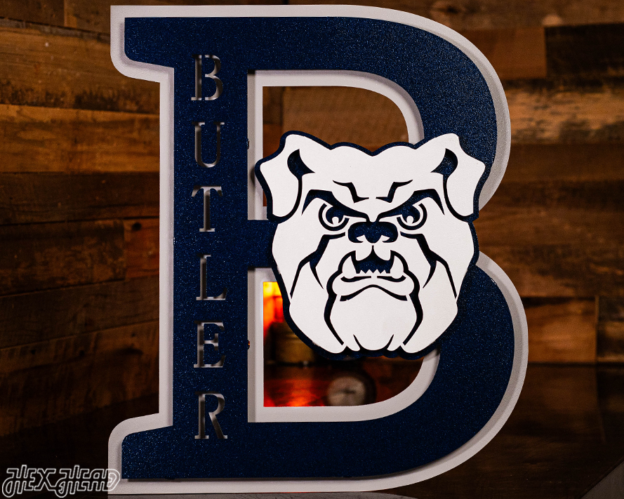 Butler HEX HEAD ORIGINAL " B with Bulldog" 3D Metal Wall Art