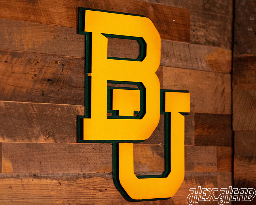 Baylor "BU" Logo 3D Vintage Metal Wall Art