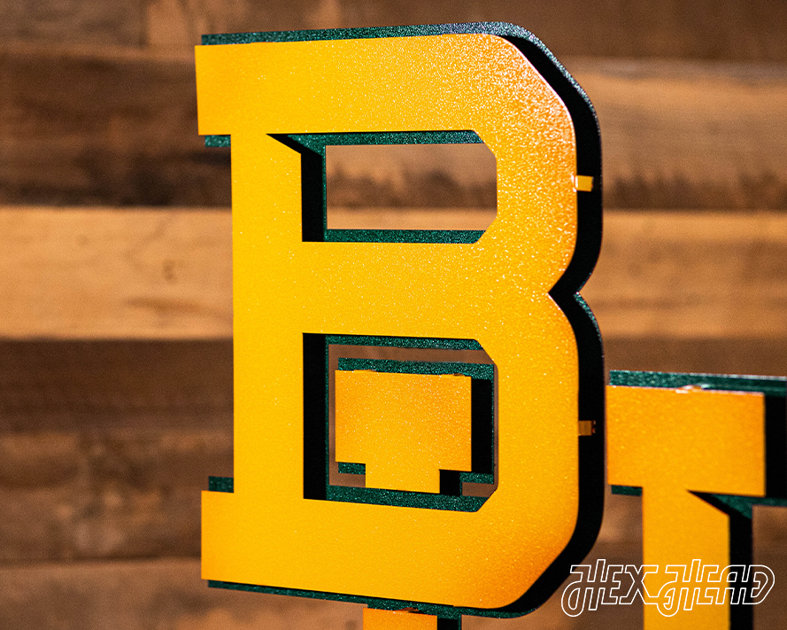 Baylor "BU" Logo 3D Vintage Metal Wall Art
