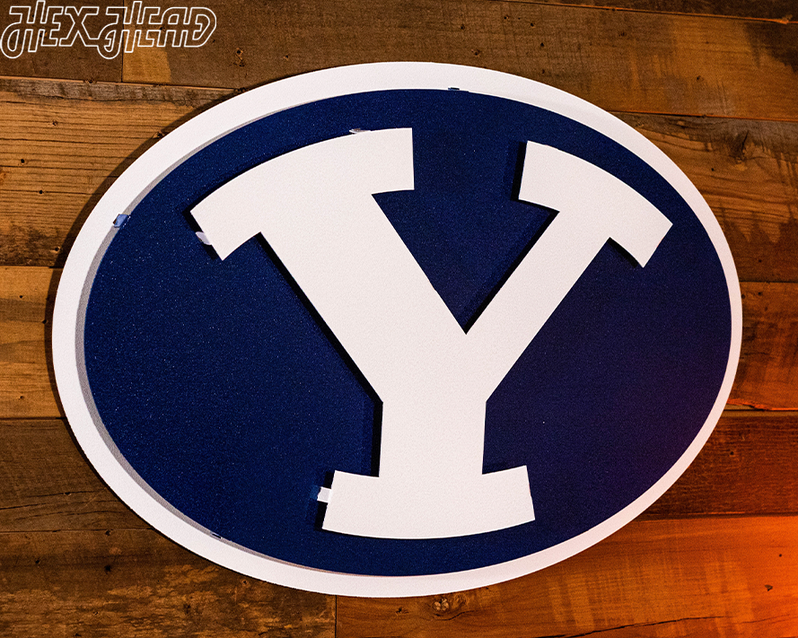 Brigham Young Cougars BYU "the Y" 3D Vintage Metal Wall Art