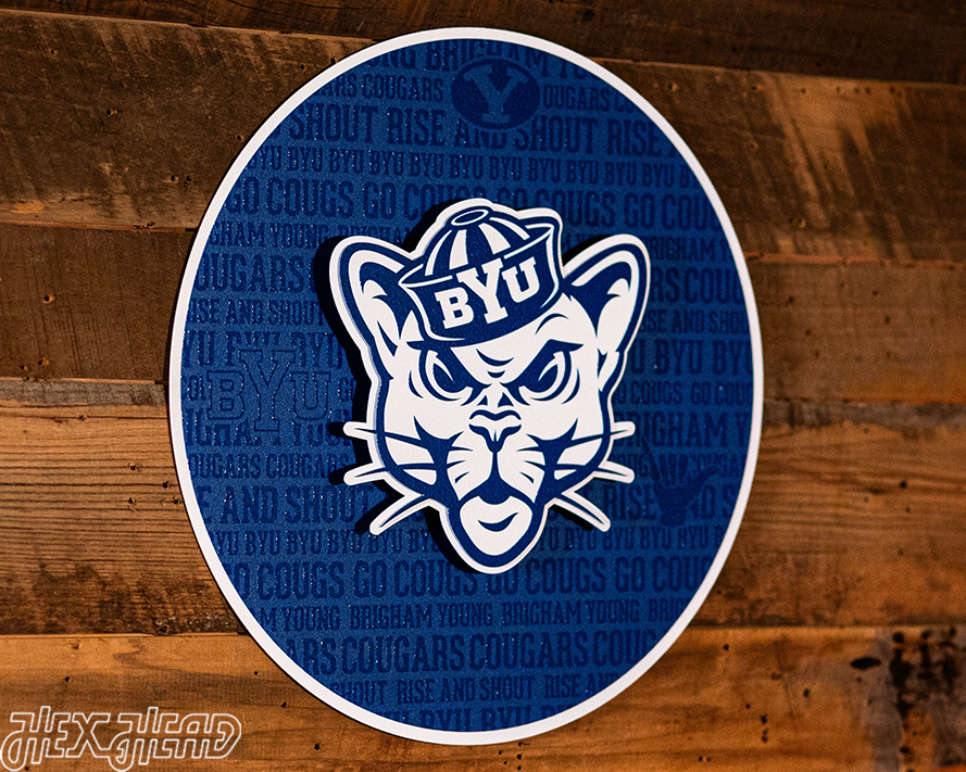 Brigham Young Cougars BYU CRAFT SERIES 3D Embossed Metal Wall Art