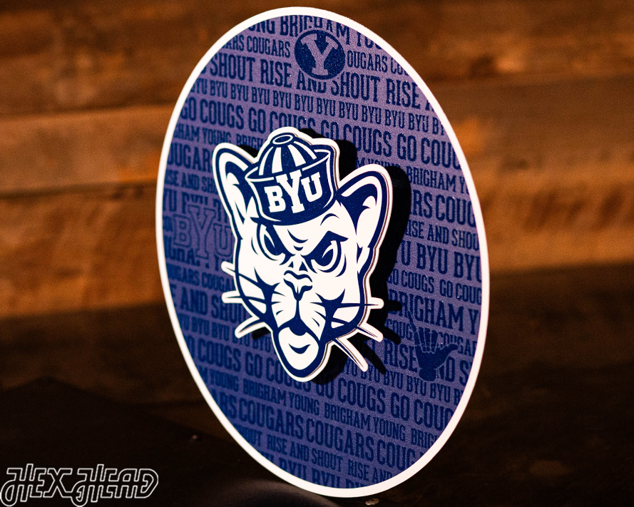 Brigham Young Cougars BYU CRAFT SERIES 3D Embossed Metal Wall Art