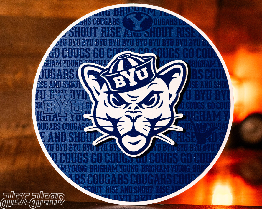 Brigham Young Cougars BYU CRAFT SERIES 3D Embossed Metal Wall Art