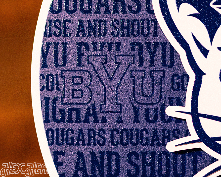 Brigham Young Cougars BYU CRAFT SERIES 3D Embossed Metal Wall Art