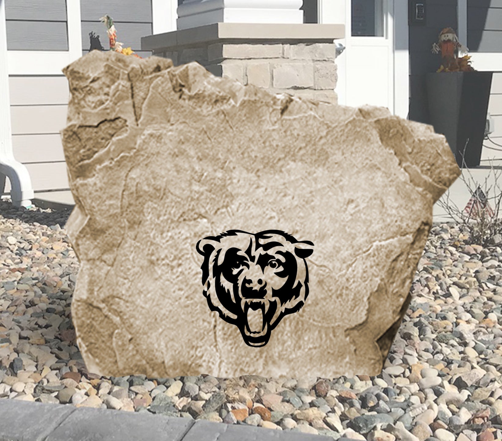 Chicago Bears Design-A-Stone Landscape Art Address Stone