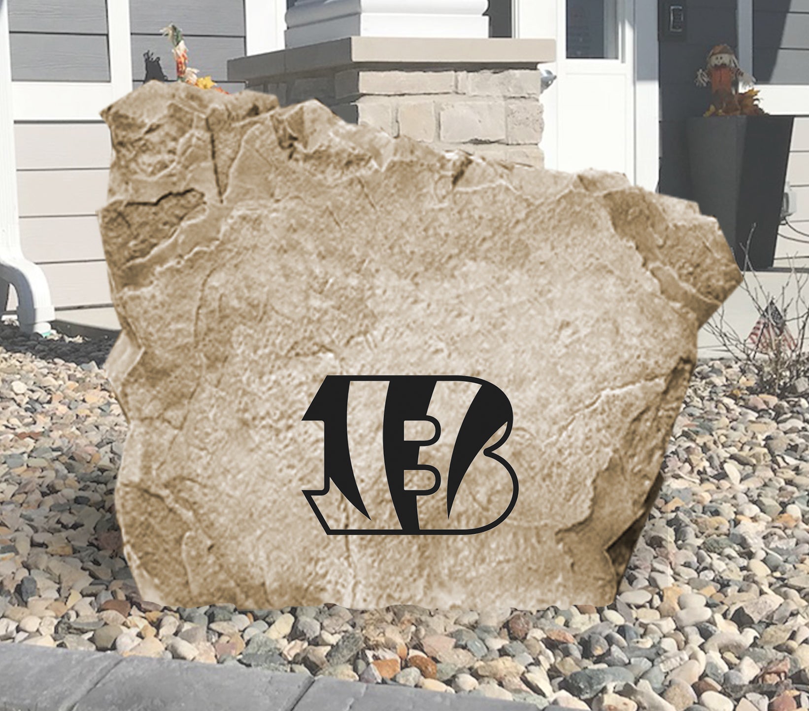 Cincinnati Bengals Design-A-Stone Landscape Art Address Stone