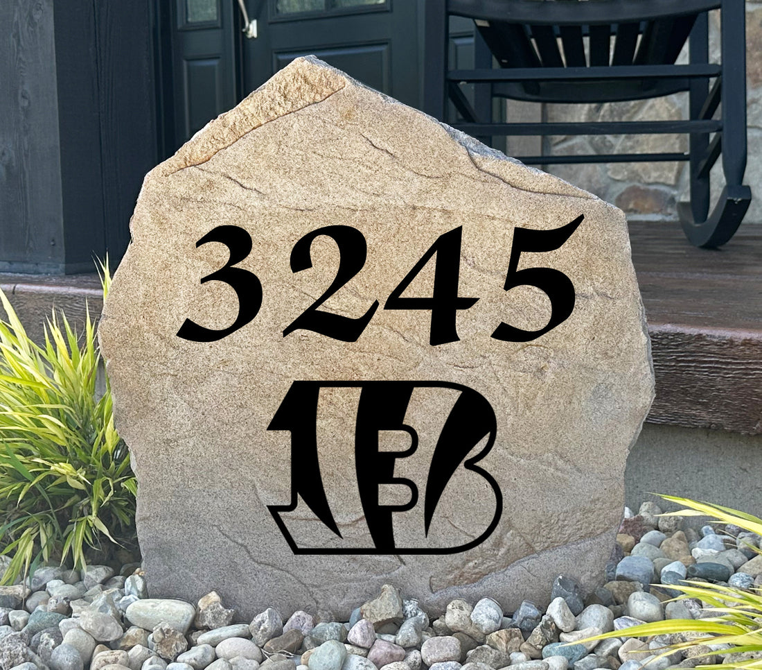 Cincinnati Bengals Design-A-Stone Landscape Art Address Stone