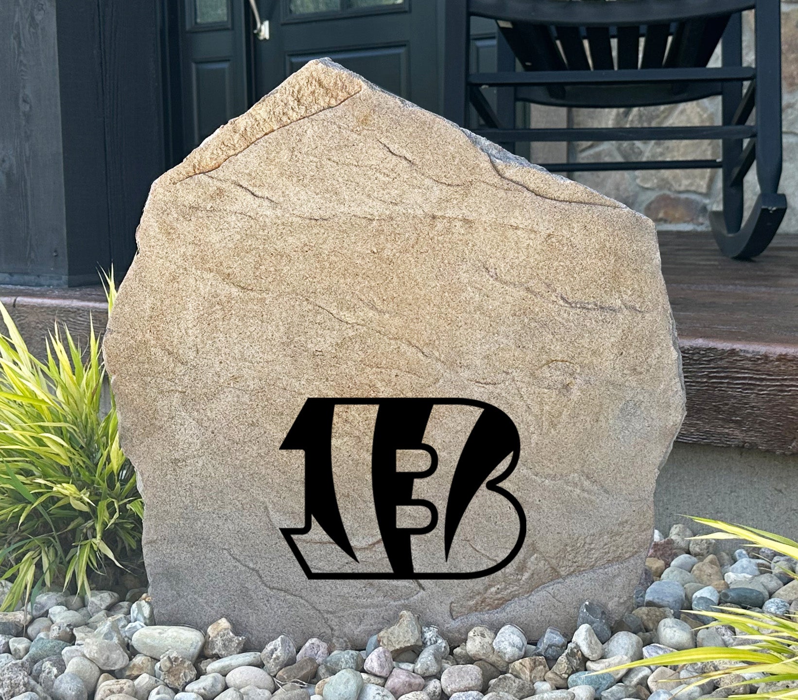 Cincinnati Bengals Design-A-Stone Landscape Art Address Stone