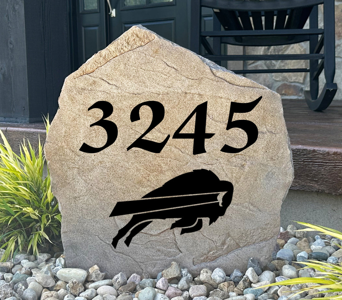 Buffalo Bills Design-A-Stone Landscape Art Address Stone