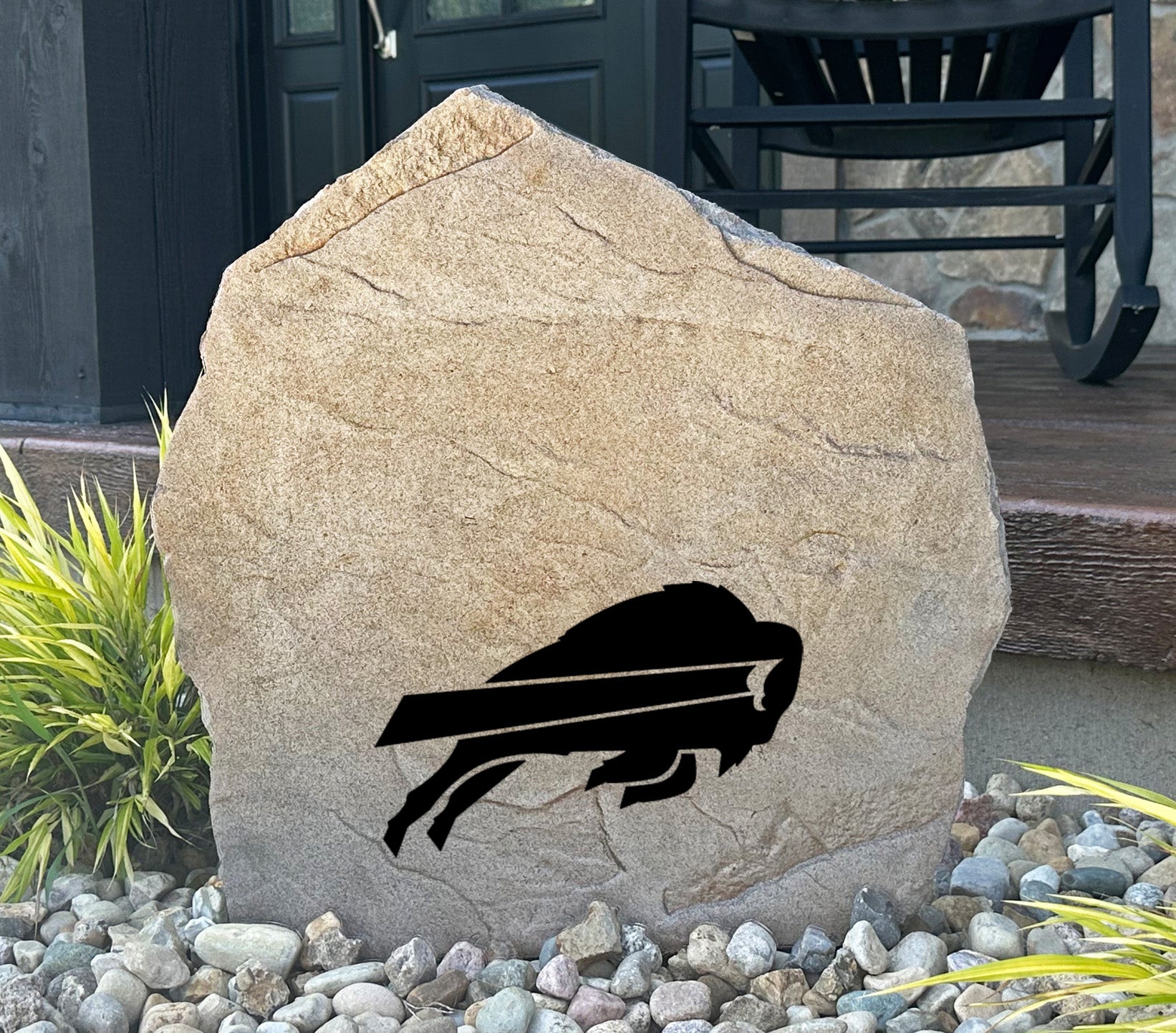 Buffalo Bills Design-A-Stone Landscape Art Address Stone