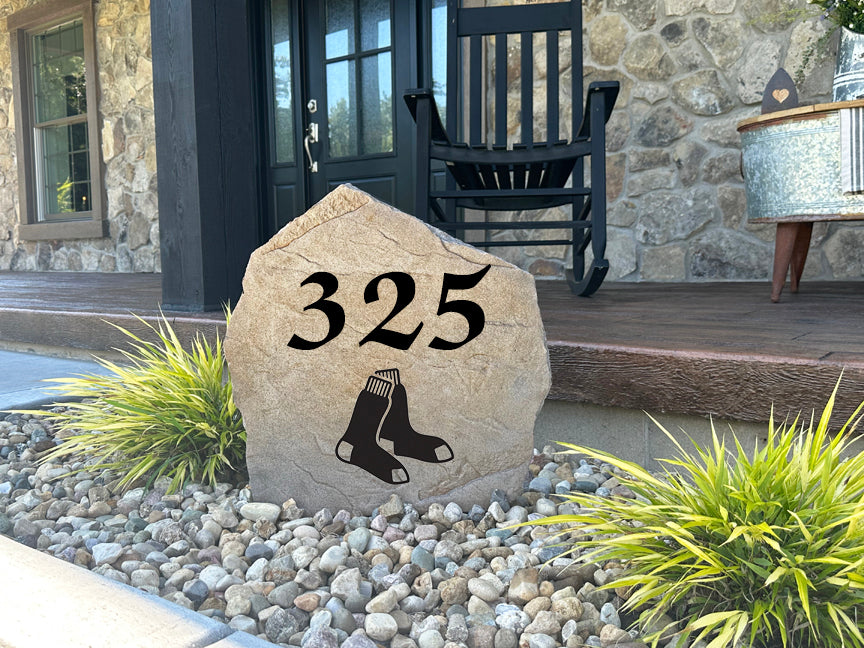 Boston Red Sox Design-A-Stone Landscape Art Address Stone