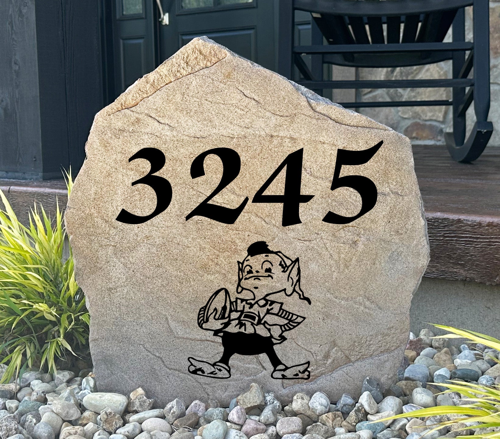 Cleveland Browns Design-A-Stone Landscape Art Address Stone