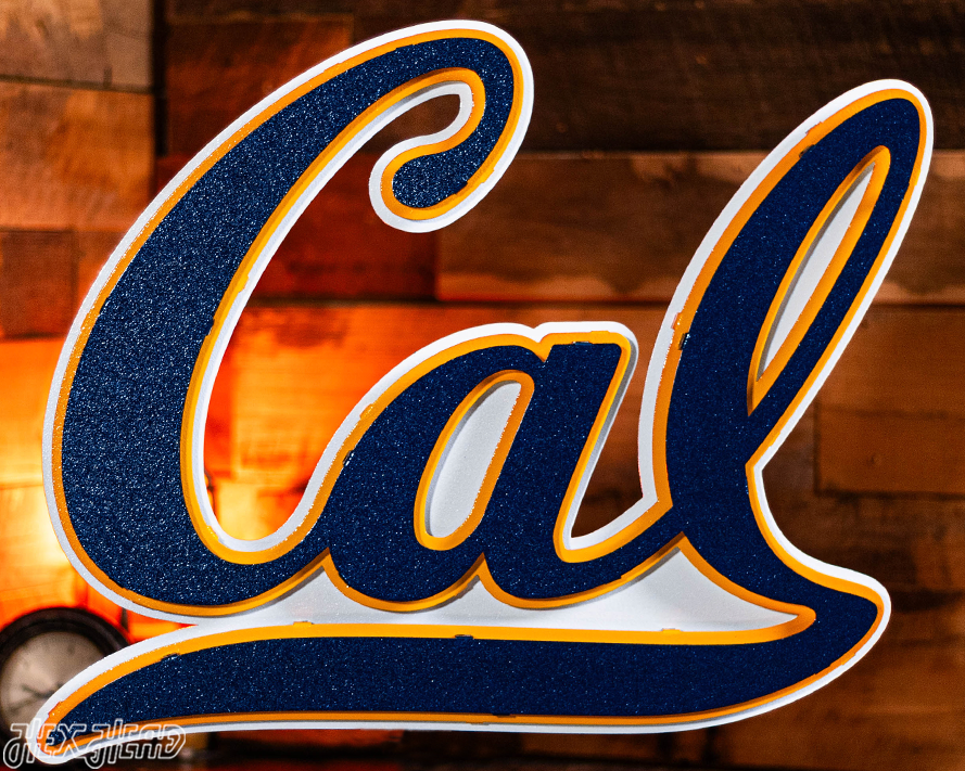 California Cal Berkeley Golden Bears Script 3D Metal Wall Art
