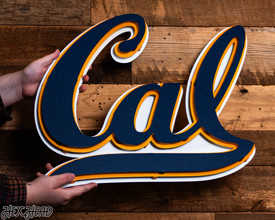 California Cal Berkeley Golden Bears Script 3D Metal Wall Art