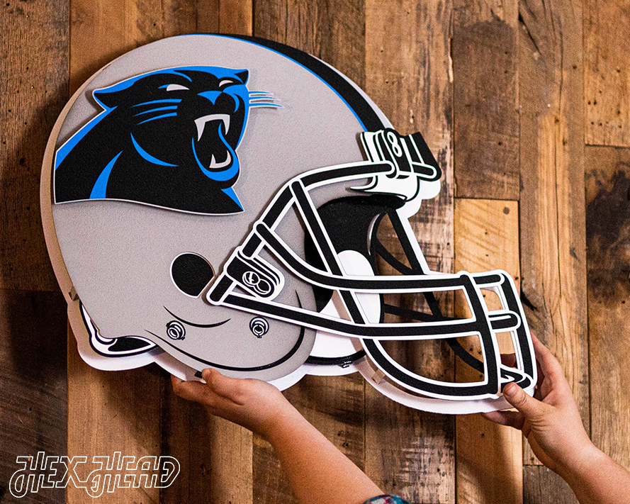 Carolina Panthers BLITZ Collection - 8 Layer Helmet 3D Vintage Metal Wall Art