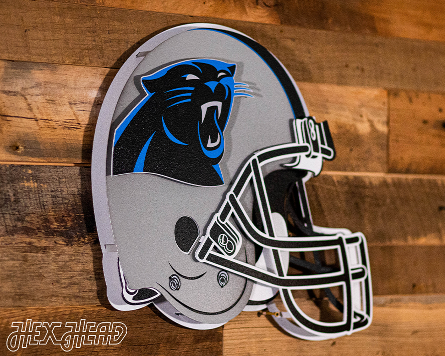 Carolina Panthers BLITZ Collection - 8 Layer Helmet 3D Vintage Metal Wall Art