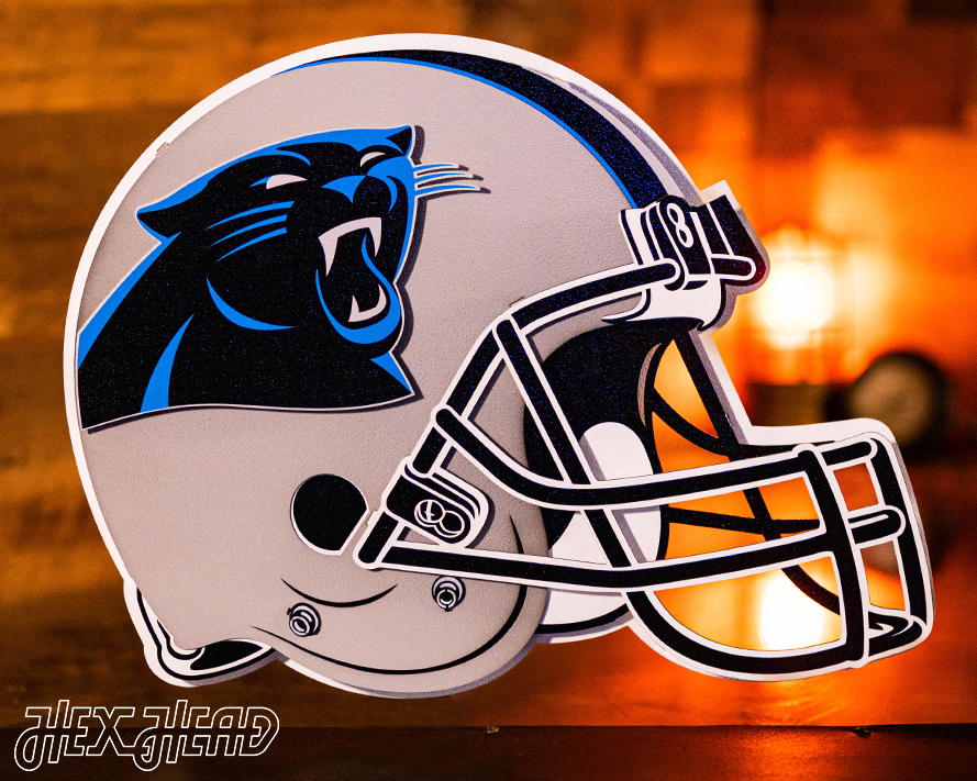 Carolina Panthers BLITZ Collection - 8 Layer Helmet 3D Vintage Metal Wall Art