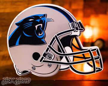 Carolina Panthers BLITZ Collection - 8 Layer Helmet 3D Vintage Metal Wall Art