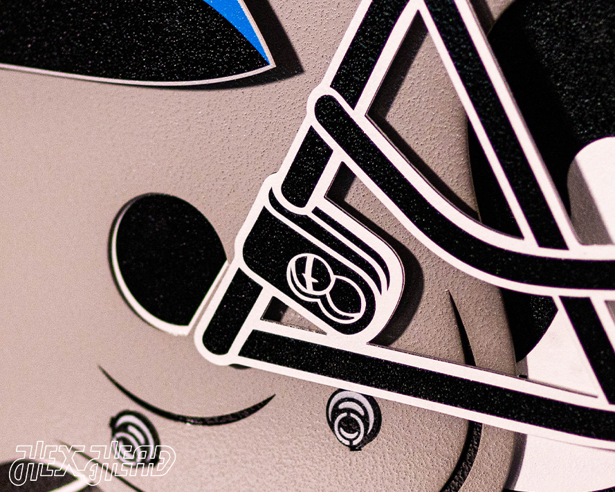 Carolina Panthers BLITZ Collection - 8 Layer Helmet 3D Vintage Metal Wall Art