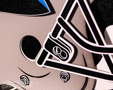 Carolina Panthers BLITZ Collection - 8 Layer Helmet 3D Vintage Metal Wall Art