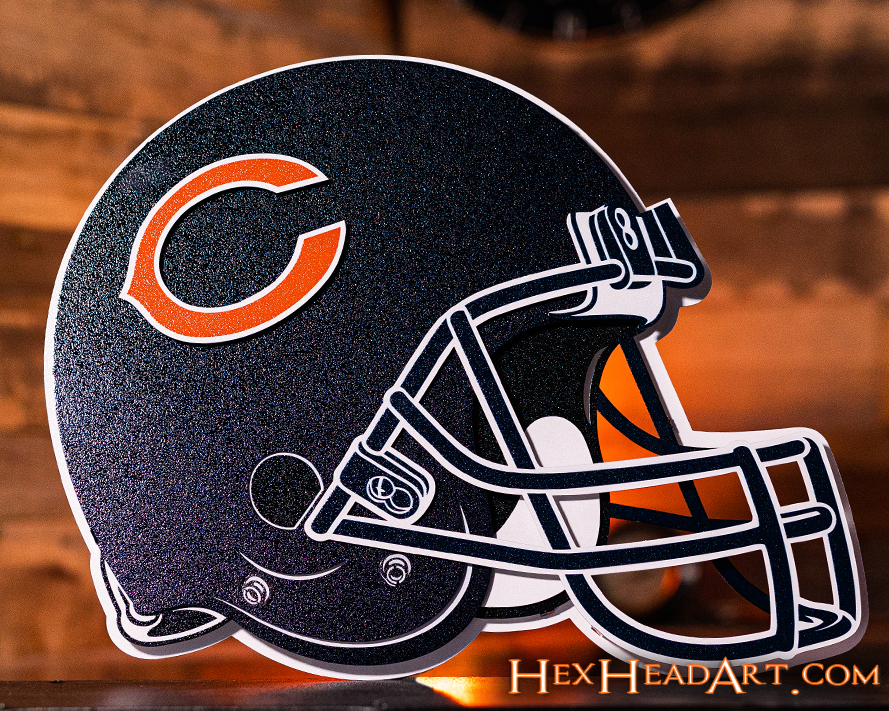 Chicago Bears BLITZ Collection - 8 Layer Helmet 3D Vintage Metal Wall Art