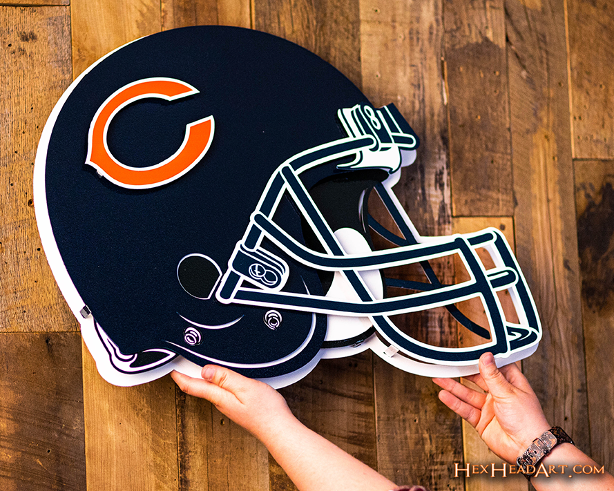 Chicago Bears BLITZ Collection - 8 Layer Helmet 3D Vintage Metal Wall Art