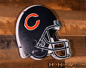 Chicago Bears BLITZ Collection - 8 Layer Helmet 3D Vintage Metal Wall Art
