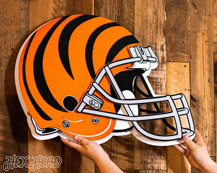 Cincinnati Bengals BLITZ Collection - 8 Layer Helmet 3D Vintage Metal Wall Art