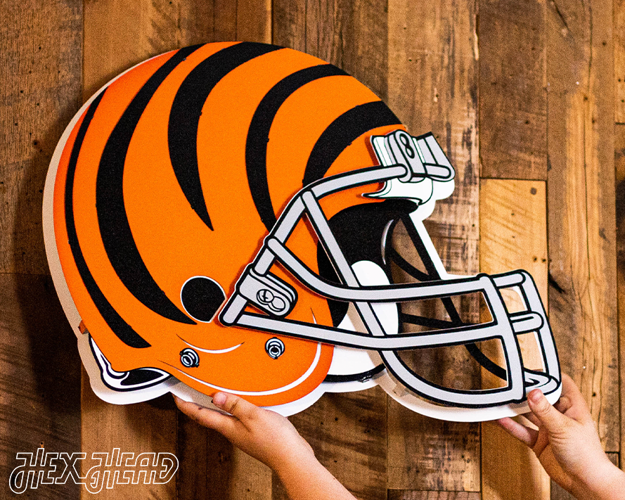 BLITZ Collection - 8 Layer Cincinnati Bengals Helmet 3D Vintage Metal – Hex  Head Art