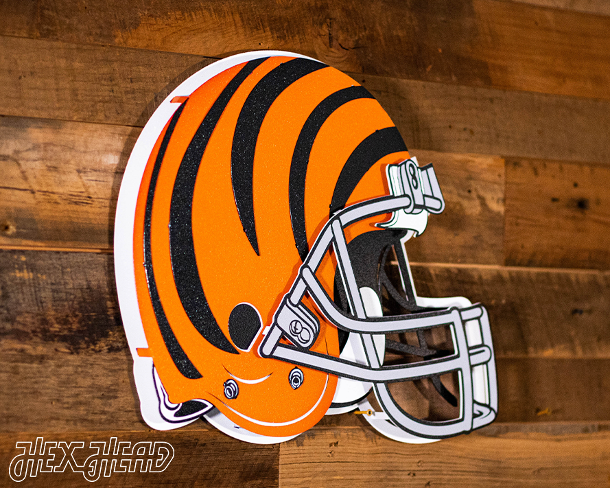 Cincinnati Bengals BLITZ Collection - 8 Layer Helmet 3D Vintage Metal Wall Art