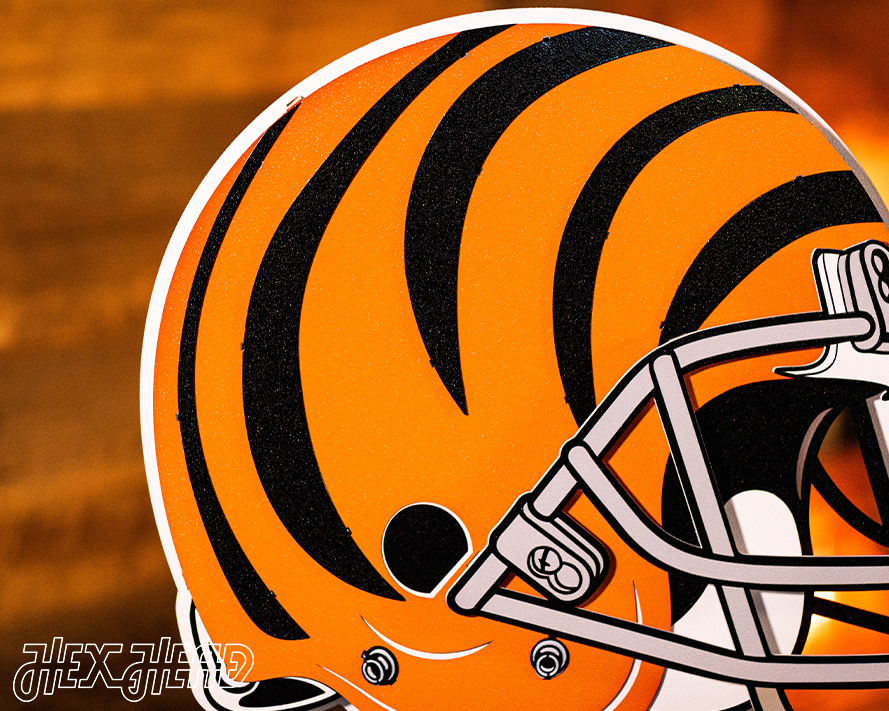 Cincinnati Bengals BLITZ Collection - 8 Layer Helmet 3D Vintage Metal Wall Art