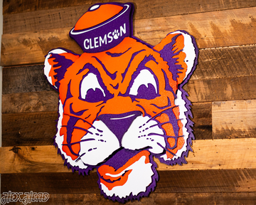 Clemson Retro Tiger from the VAULT, 3D Vintage Metal Wall Art