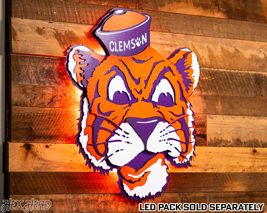 Clemson Retro Tiger from the VAULT, 3D Vintage Metal Wall Art