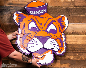 Clemson Retro Tiger from the VAULT, 3D Vintage Metal Wall Art