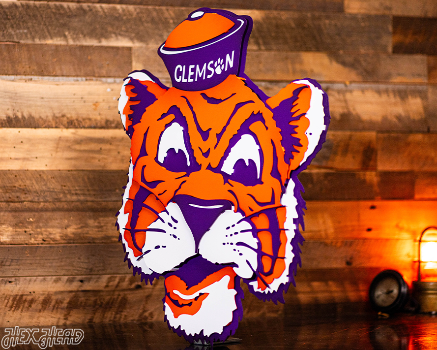 Clemson Retro Tiger from the VAULT, 3D Vintage Metal Wall Art