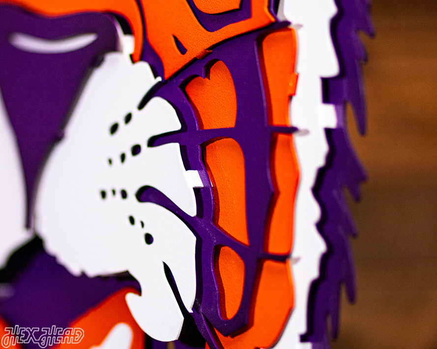 Clemson Retro Tiger from the VAULT, 3D Vintage Metal Wall Art