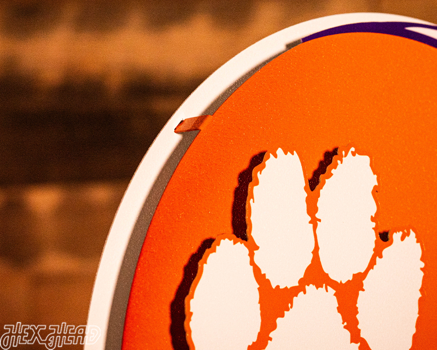 Clemson Tigers BLITZ COLLECTION - 8 LAYER 3D Metal Wall Art