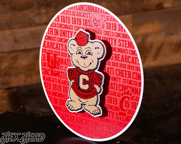 Cincinnati Bearcats CRAFT SERIES 3D Embossed Metal Wall Art
