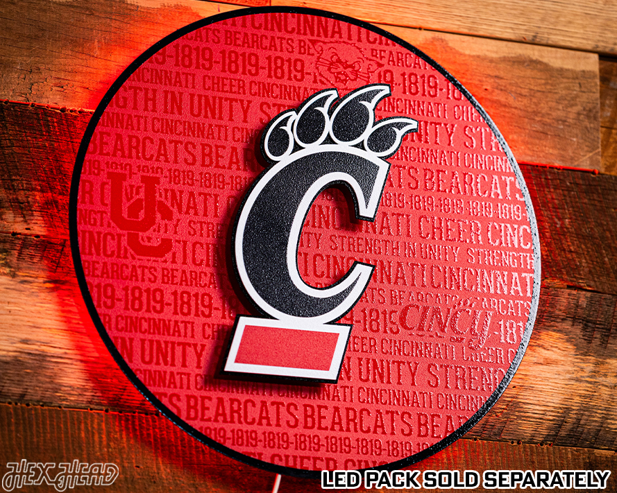 Cincinnati Bearcats CRAFT SERIES 3D Embossed Metal Wall Art