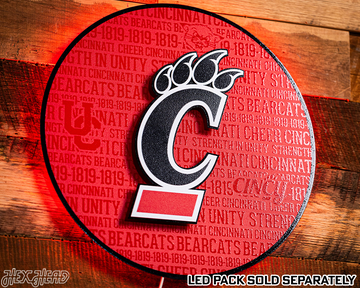 Cincinnati Bearcats CRAFT SERIES 3D Embossed Metal Wall Art