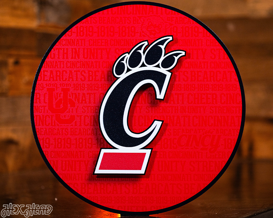 Cincinnati Bearcats CRAFT SERIES 3D Embossed Metal Wall Art