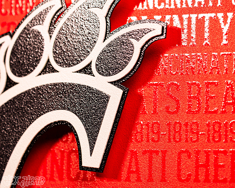 Cincinnati Bearcats CRAFT SERIES 3D Embossed Metal Wall Art