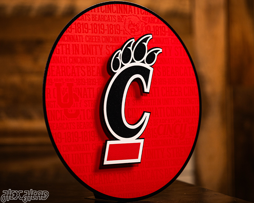 Cincinnati Bearcats CRAFT SERIES 3D Embossed Metal Wall Art